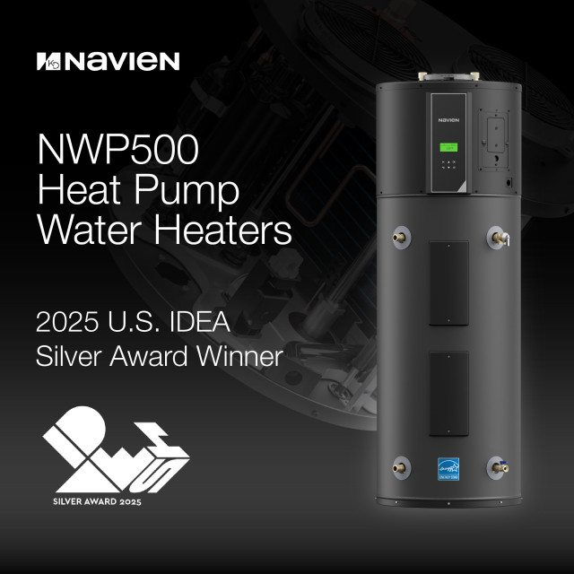 Navien NWP500 Heat Pump Water Heater Wins Prestigious 2025 IDEA Silver Award