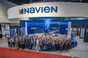 Navien Team in Front of New Booth at AHR 2025