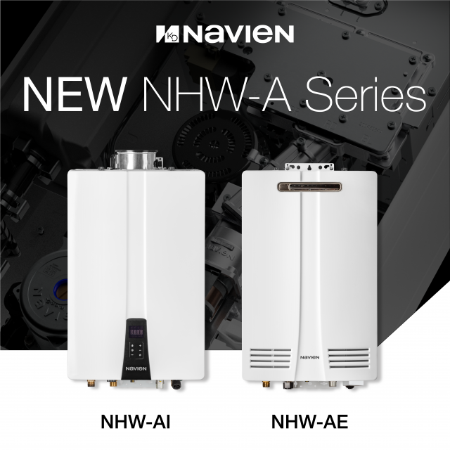 New Navien NHW A non condensing tankless water heaters with ComfortFlow
