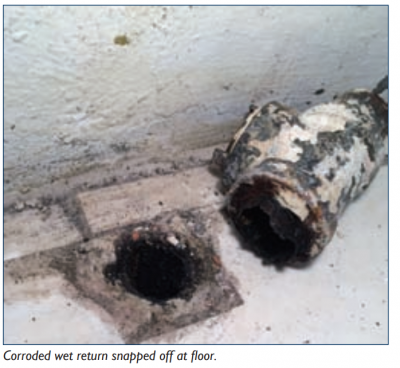 corroded wet return