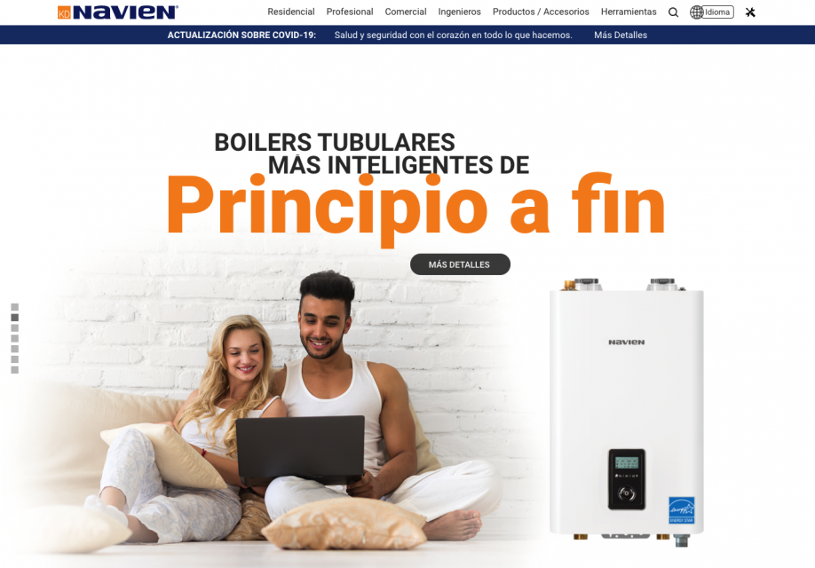 Navien Website Now Offered in Spanish