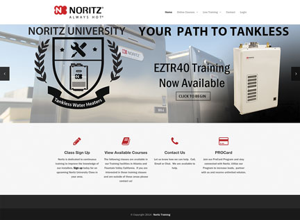 Noritz EZTR40 Training Screen