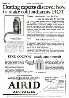 Popular Science 1924 AIRID Valves