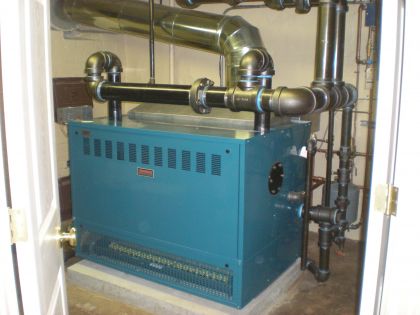 Commercial Burnham steam boiler, installed in Cleveland Heights